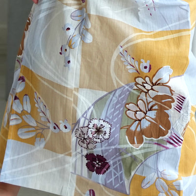 【アウトレット品 kids 高級変わり織 子供浴衣2点セット（ゆかた・帯）男の子 からしの市松と菖蒲】 気になる人は気になる？少々難あり※返品交換不可 （6561278501）