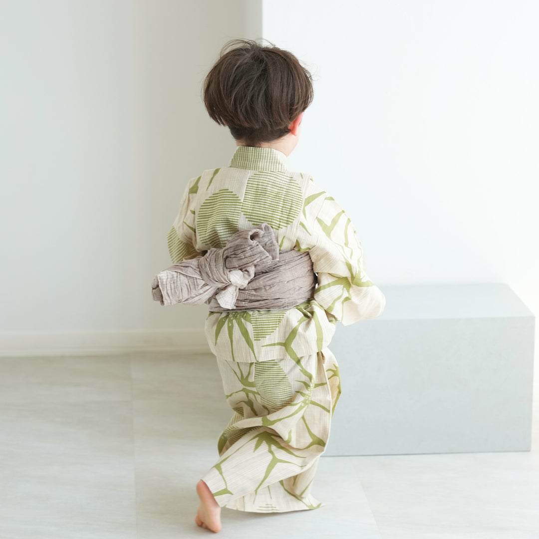 utatane×注染工房 kids 日本製小幅生地使用 子供浴衣3点セット（ゆかた