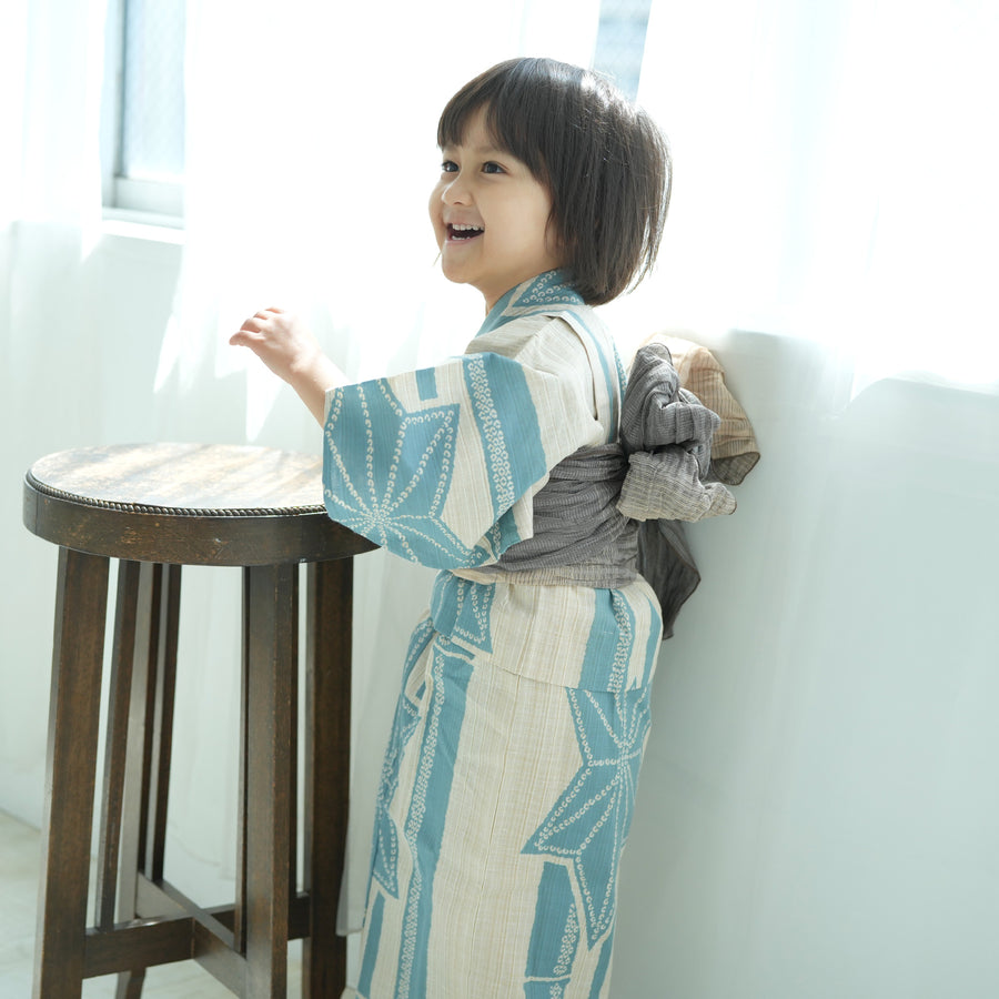 ニコアンティーク　utatane キッズ浴衣 キッズ浴衣3点セット ニコアンティーク 幻想戯曲 ブラック（浴衣