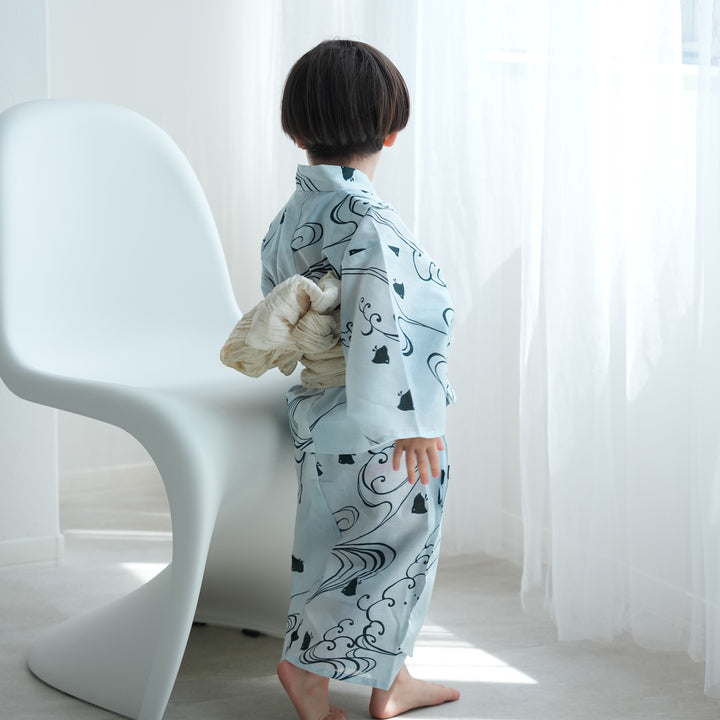 utatane kids 高級変わり織 子供浴衣3点セット（ゆかた・帯