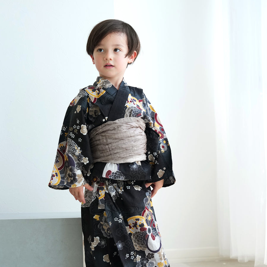 ニコアンティーク　ウタタネ　utatane 綿紅梅　浴衣　朝顔 浴衣3点セット（浴衣/帯/下駄） 綿麻 ゆかた フリーサイズ