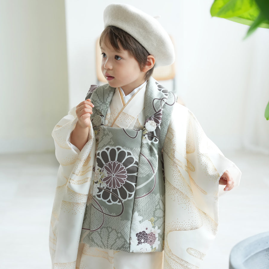 brown 七五三　被布　男の子 レンタル】七五三 3歳 男の子 ひよこ商店 被布セット 子供 kids