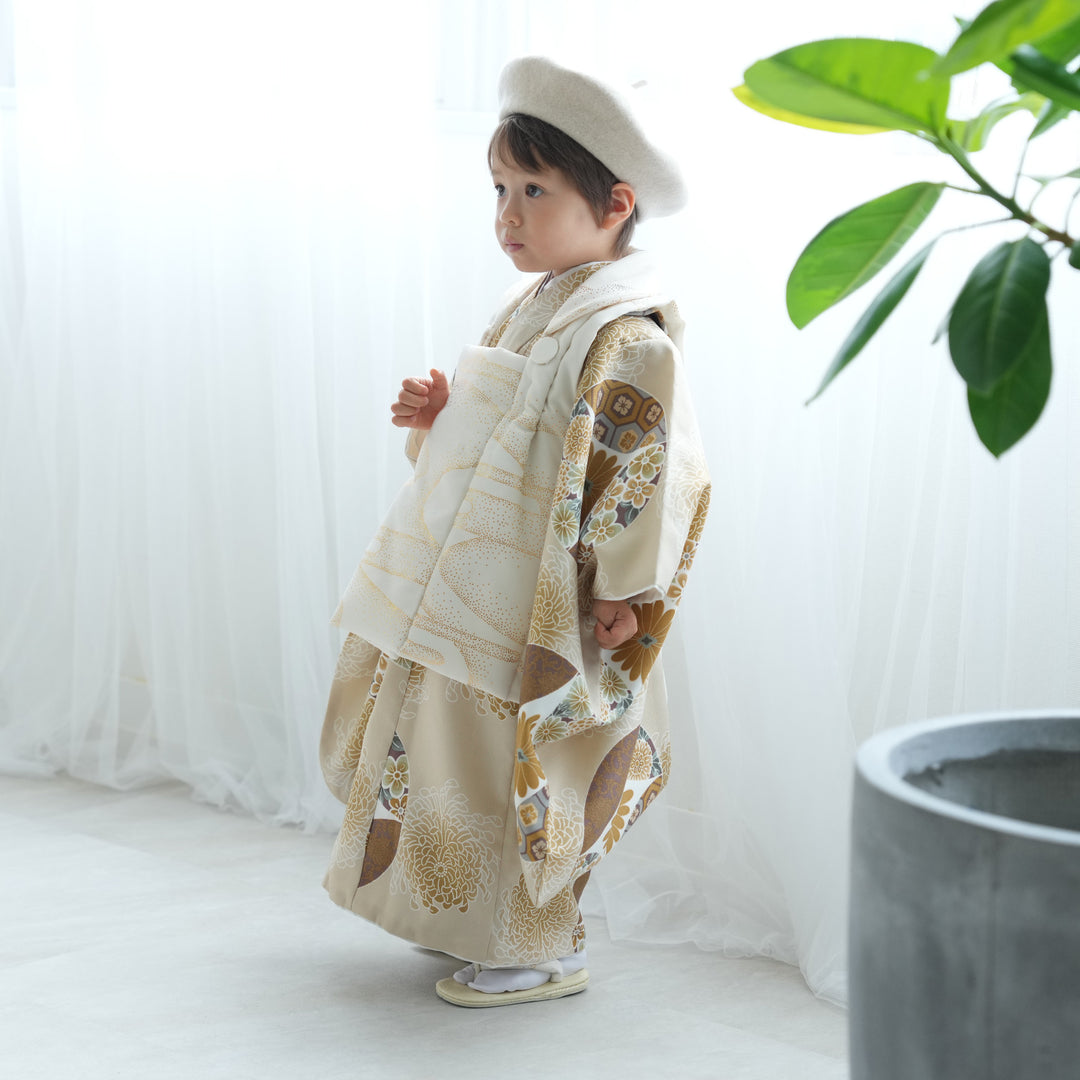 七五三 3歳 男の子 ひよこ商店 被布セット 子供 kids 三つ身 お祝い着