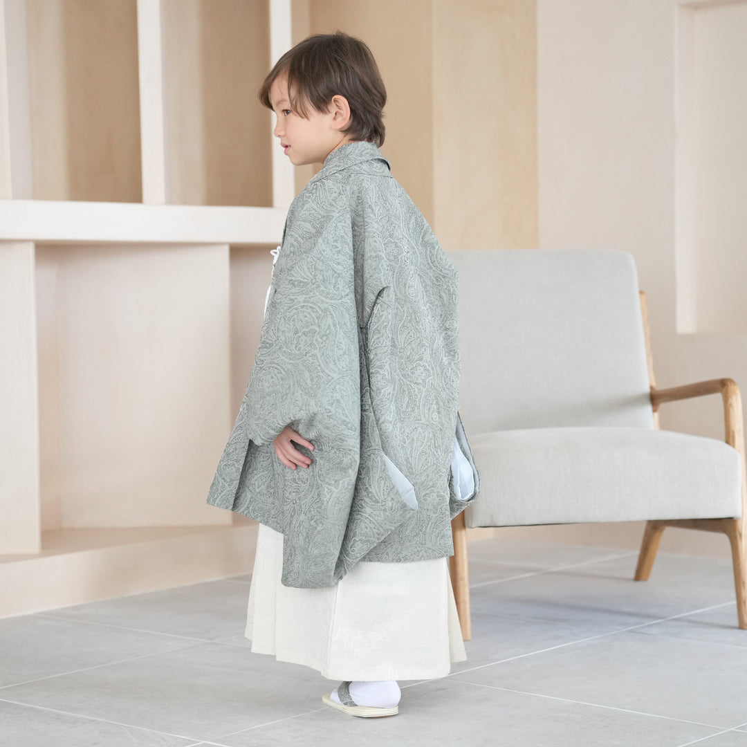 1回着用　utatane　ウタタネ　ペイズリー柄　七五三　５歳　袴　小物付き セール】七五三5歳用袴セット utatane ジャガードペイズリー