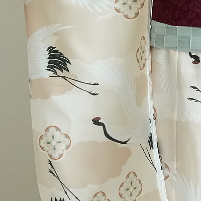 【七五三着物 7歳 女の子 着物セット】販売品 四つ身 エクリュベージュ吉祥鶴 ひよこ商店（6728613700）