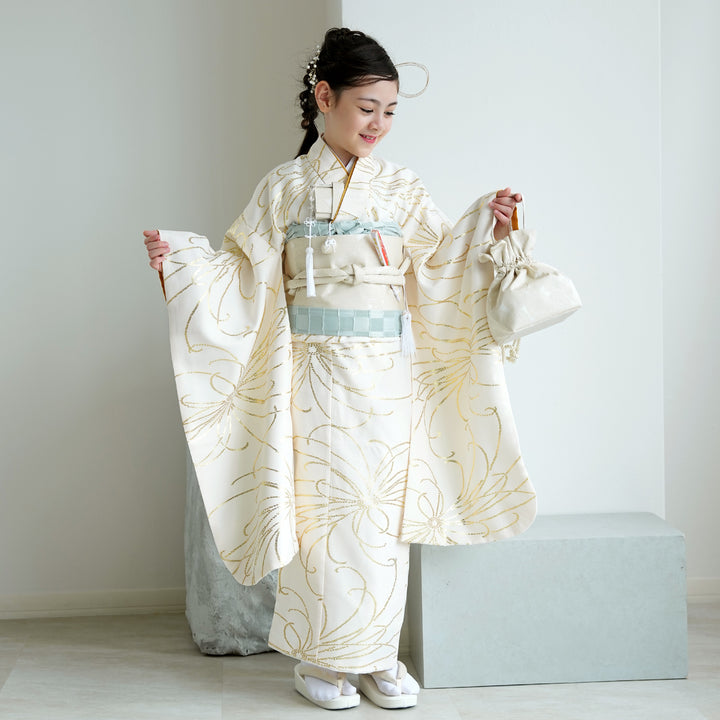 めりーみるくです❣️【着物と帯 時流】O24-33◆七五三 7才女の子着物 めりーみるくです❣️【着物と帯 時流】O24-33◇七五三 7才女の子