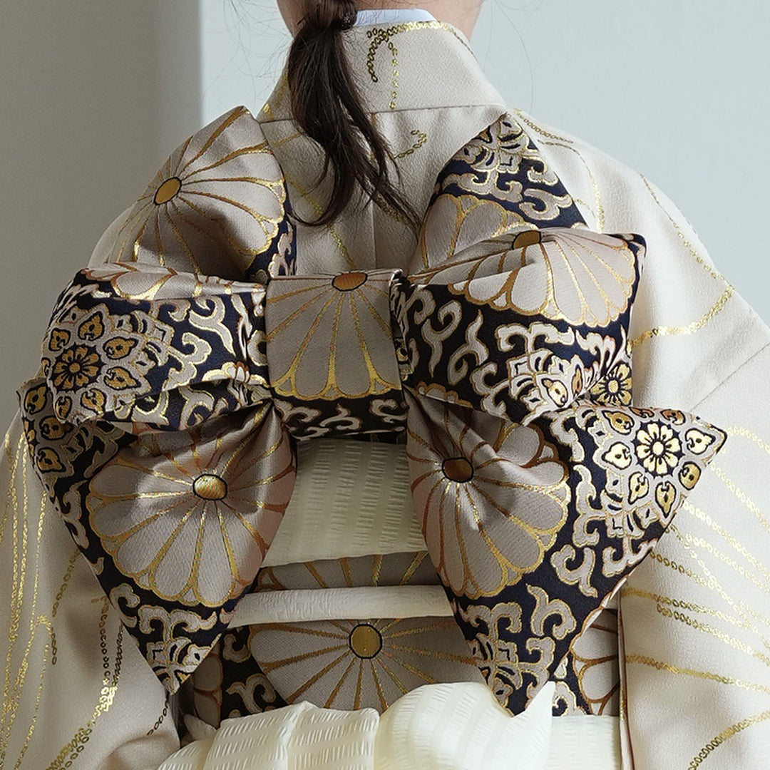 七五三着物 7歳 女の子 着物セット】販売品 四つ身 ベージュ金彩