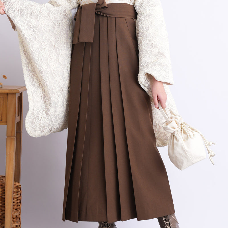 【リサイクル着物】 2尺袖着物 袴 2点セット 販売品 中古 USED レース アイボリー 袴83-87cm（身長138-152cm） 小学生 ジュニア 低身長コーデ 重ね衿縫い付済 （6732702901）【中古販売】