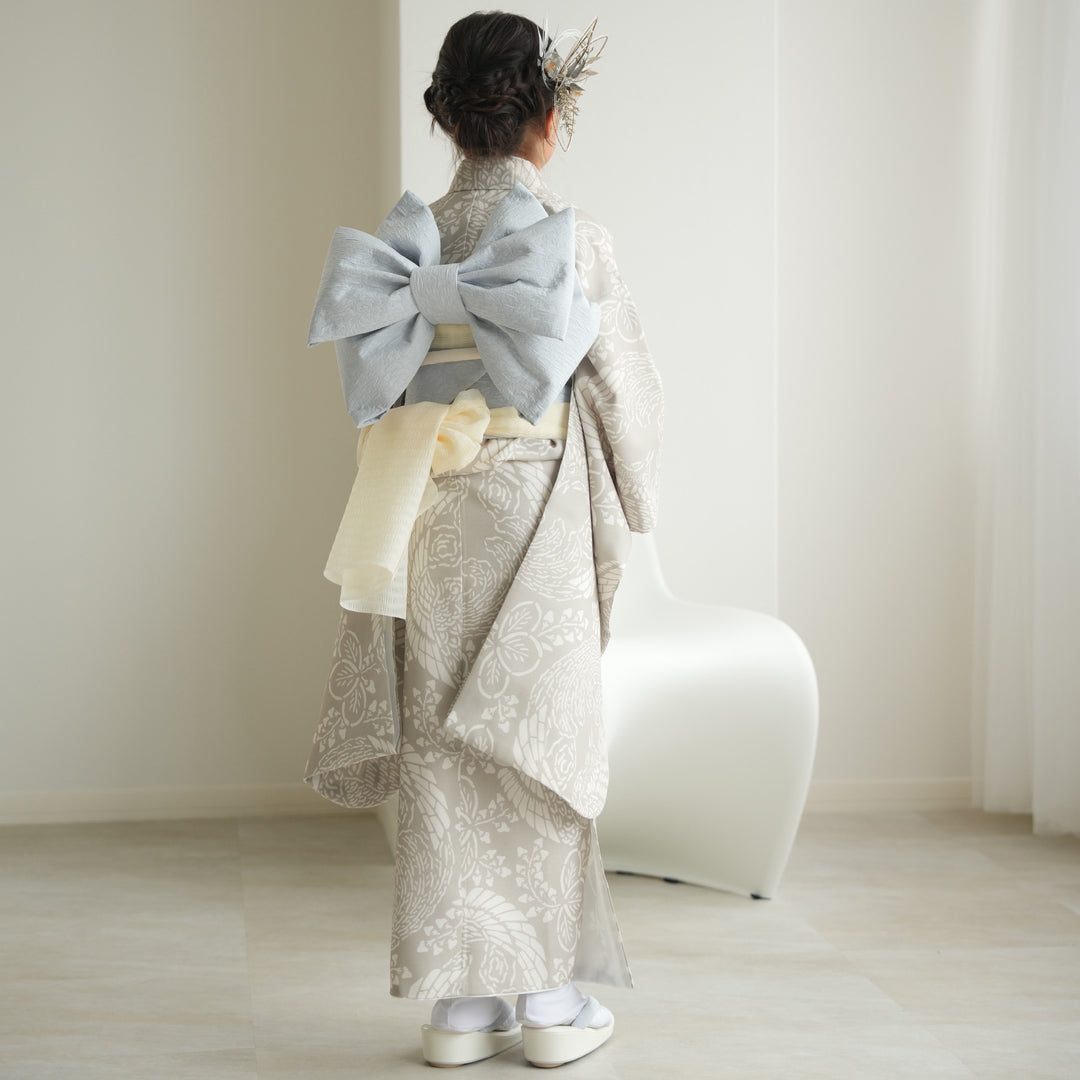 10歳 振袖セット】販売品 灰緑鳳凰 ハーフ成人式 ジュニア着物