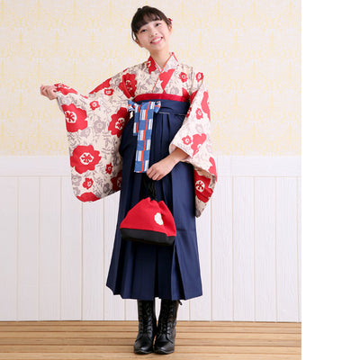 【リサイクル着物】着物単品  販売品 中古 USED  袴用 短丈 花 ジュニア 小学生 卒業式 ひよこ商店（6751632200）【中古販売】