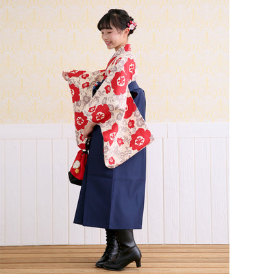 【リサイクル着物】着物単品  販売品 中古 USED  袴用 短丈 花 ジュニア 小学生 卒業式 ひよこ商店（6751632200）【中古販売】