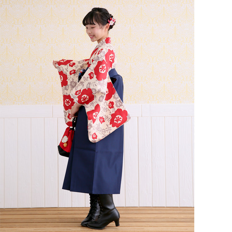 【リサイクル着物】着物単品  販売品 中古 USED  袴用 短丈 花 ジュニア 小学生 卒業式 ひよこ商店（6751632200）【中古販売】
