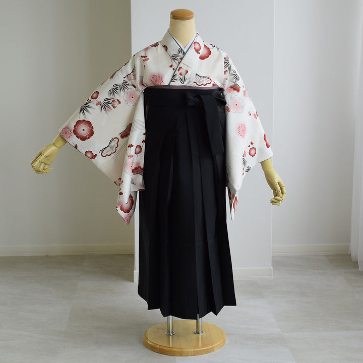 ジュニア着物・長襦袢 2点セット】販売品 元禄梅模様 白 袴用