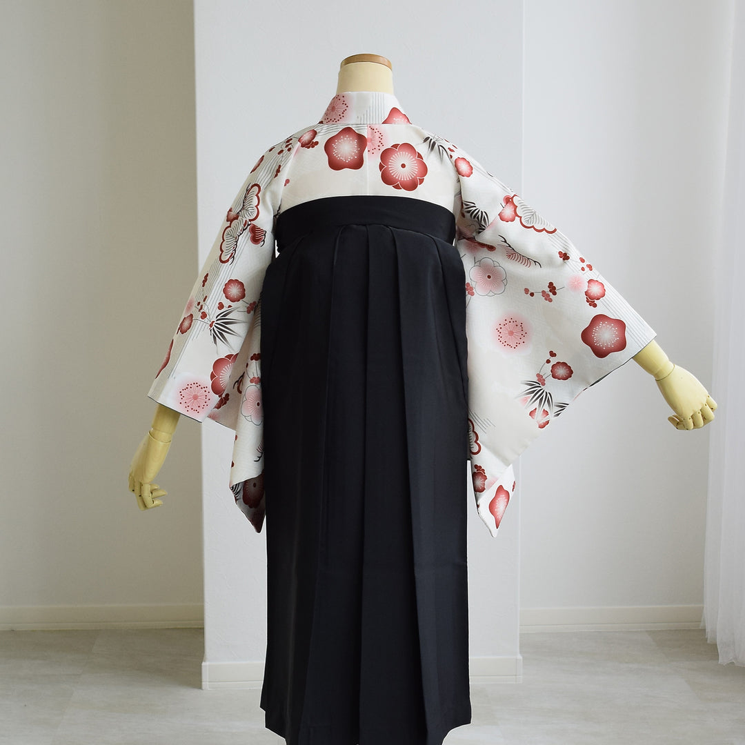 ジュニア着物・長襦袢 2点セット】販売品 元禄梅模様 白 袴用