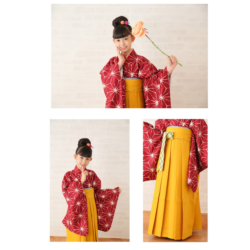 【リサイクル袴】袴 単品 販売品 中古 USED イエロー 袴83cm（身長138-145cm）ジュニア 卒業式 低身長コーデ ひよこ商店 （6837627600）【中古販売】