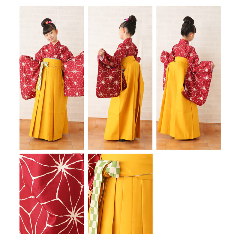 【リサイクル袴】袴 単品 販売品 中古 USED イエロー 袴83cm（身長138-145cm）ジュニア 卒業式 低身長コーデ ひよこ商店 （6837627600）【中古販売】