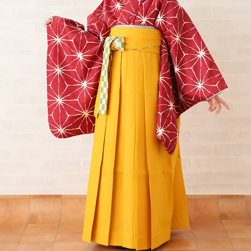 【リサイクル袴】袴 単品 販売品 中古 USED イエロー 袴83cm（身長138-145cm）ジュニア 卒業式 低身長コーデ ひよこ商店 （6837627600）【中古販売】