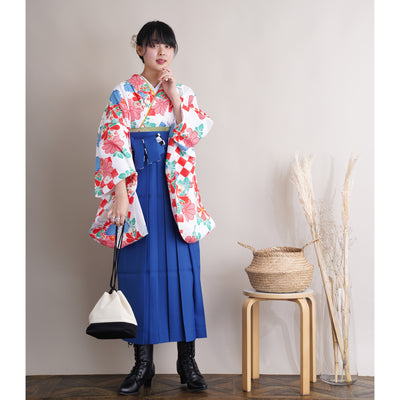 【リサイクル袴】袴 単品 販売品 中古 USED ブルー 袴87cm（身長145-152cm）ジュニア 卒業式 低身長コーデ ひよこ商店 （6838627200）【中古販売】