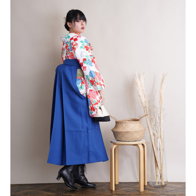 【リサイクル袴】袴 単品 販売品 中古 USED ブルー 袴87cm（身長145-152cm）ジュニア 卒業式 低身長コーデ ひよこ商店 （6838627200）【中古販売】
