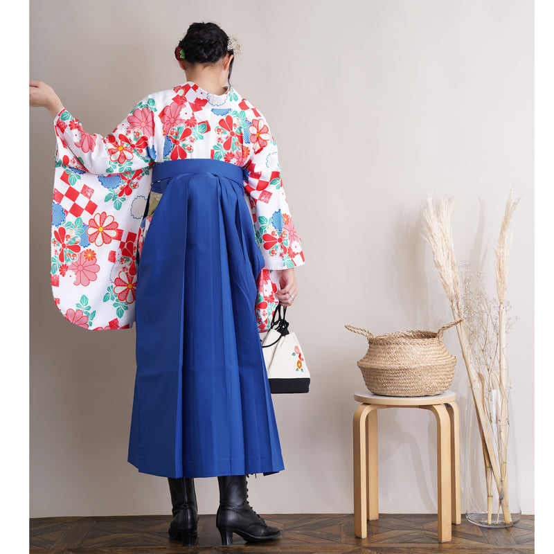【リサイクル袴】袴 単品 販売品 中古 USED ブルー 袴87cm（身長145-152cm）ジュニア 卒業式 低身長コーデ ひよこ商店 （6838627200）【中古販売】