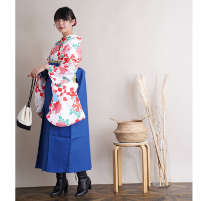 【リサイクル袴】袴 単品 販売品 中古 USED ブルー 袴87cm（身長145-152cm）ジュニア 卒業式 低身長コーデ ひよこ商店 （6838627200）【中古販売】