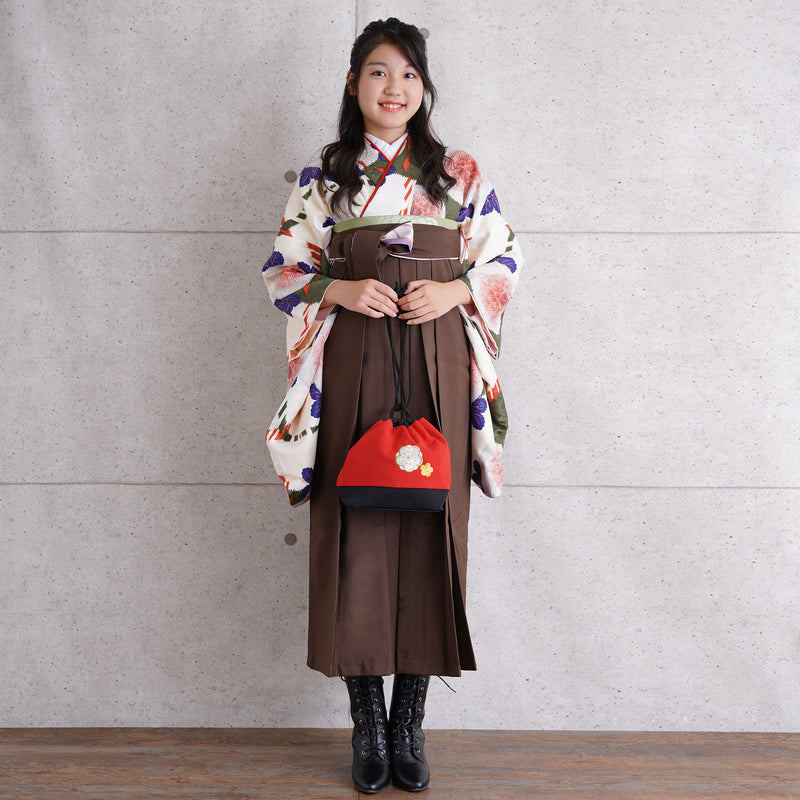 【リサイクル袴】袴 単品 販売品 中古 USED ブラウン 袴87cm（身長145-152cm）ジュニア 卒業式 低身長コーデ ひよこ商店 （6838627500）【中古販売】