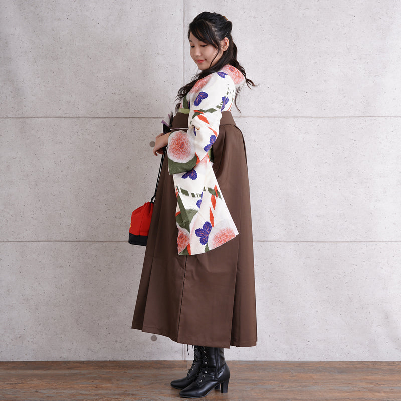 【リサイクル袴】袴 単品 販売品 中古 USED ブラウン 袴87cm（身長145-152cm）ジュニア 卒業式 低身長コーデ ひよこ商店 （6838627500）【中古販売】