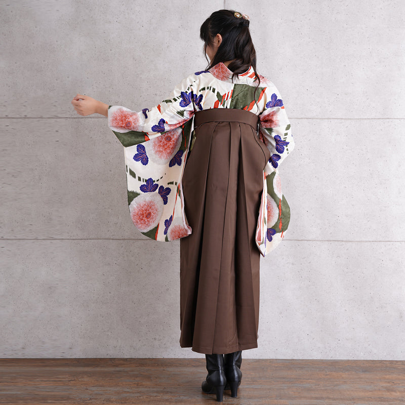 【リサイクル袴】袴 単品 販売品 中古 USED ブラウン 袴87cm（身長145-152cm）ジュニア 卒業式 低身長コーデ ひよこ商店 （6838627500）【中古販売】