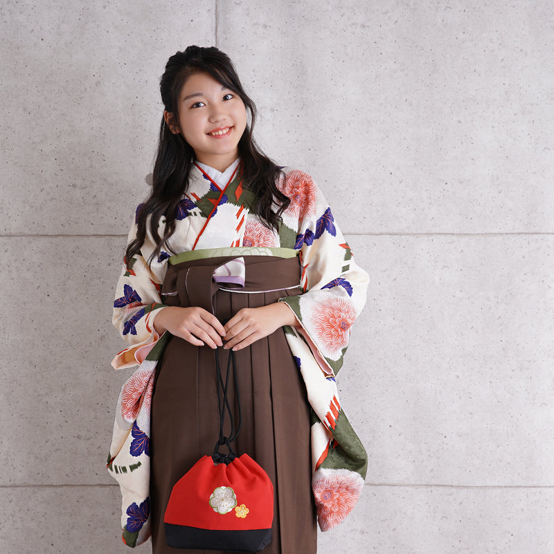 【リサイクル袴】袴 単品 販売品 中古 USED ブラウン 袴87cm（身長145-152cm）ジュニア 卒業式 低身長コーデ ひよこ商店 （6838627500）【中古販売】