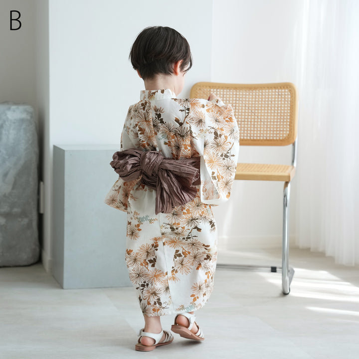 ひよこ商店 ワンピース型 子供浴衣 2点セット（浴衣ワンピース・兵児帯