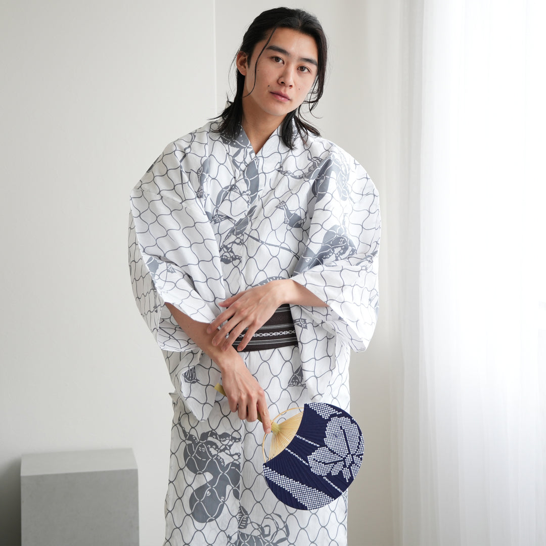 utatane×注染工房 日本製小幅生地使用 メンズ浴衣3点セット