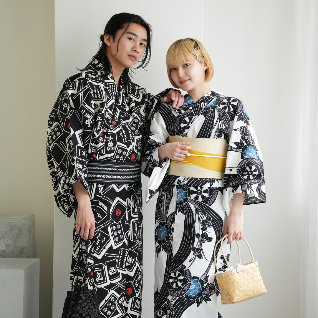 RM240 注染 浴衣 3枚 綺麗 モノトーン 美品 着用可 しつけ糸 ks9267-01_5.jpg?fitin=140:168&