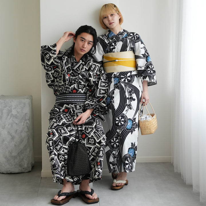 utatane×注染工房 日本製小幅生地使用 メンズ浴衣3点セット ( ゆかた
