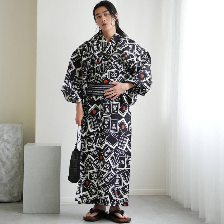 utatane×注染工房 日本製小幅生地使用 メンズ浴衣3点セット ( ゆかた