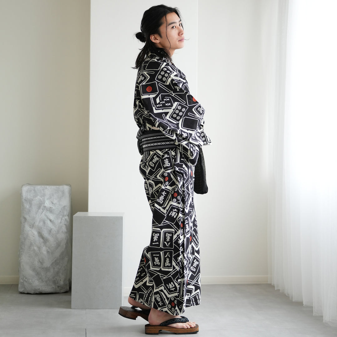 utatane×注染工房 日本製小幅生地使用 メンズ浴衣3点セット ( ゆかた