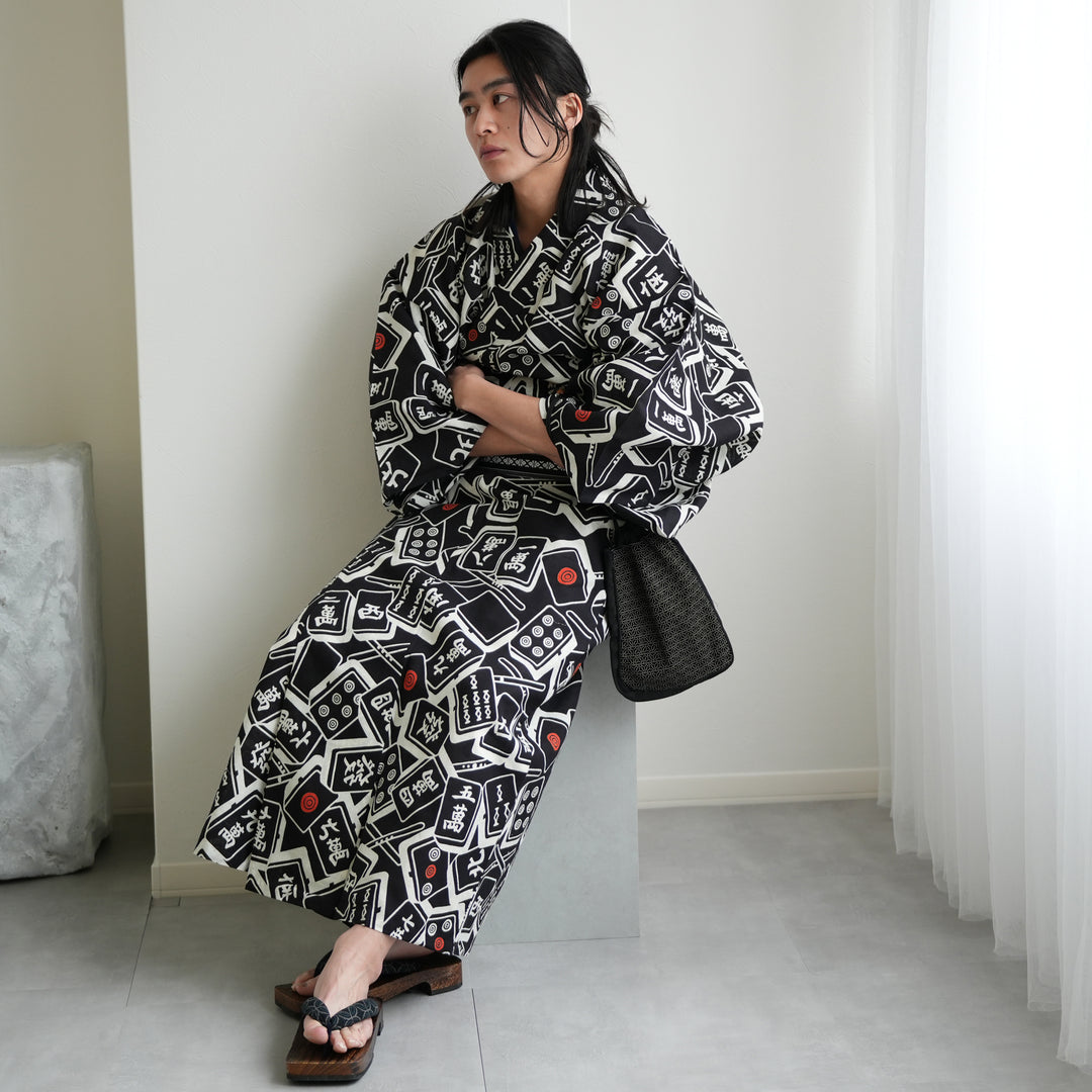 utatane×注染工房 日本製小幅生地使用 メンズ浴衣3点セット ( ゆかた