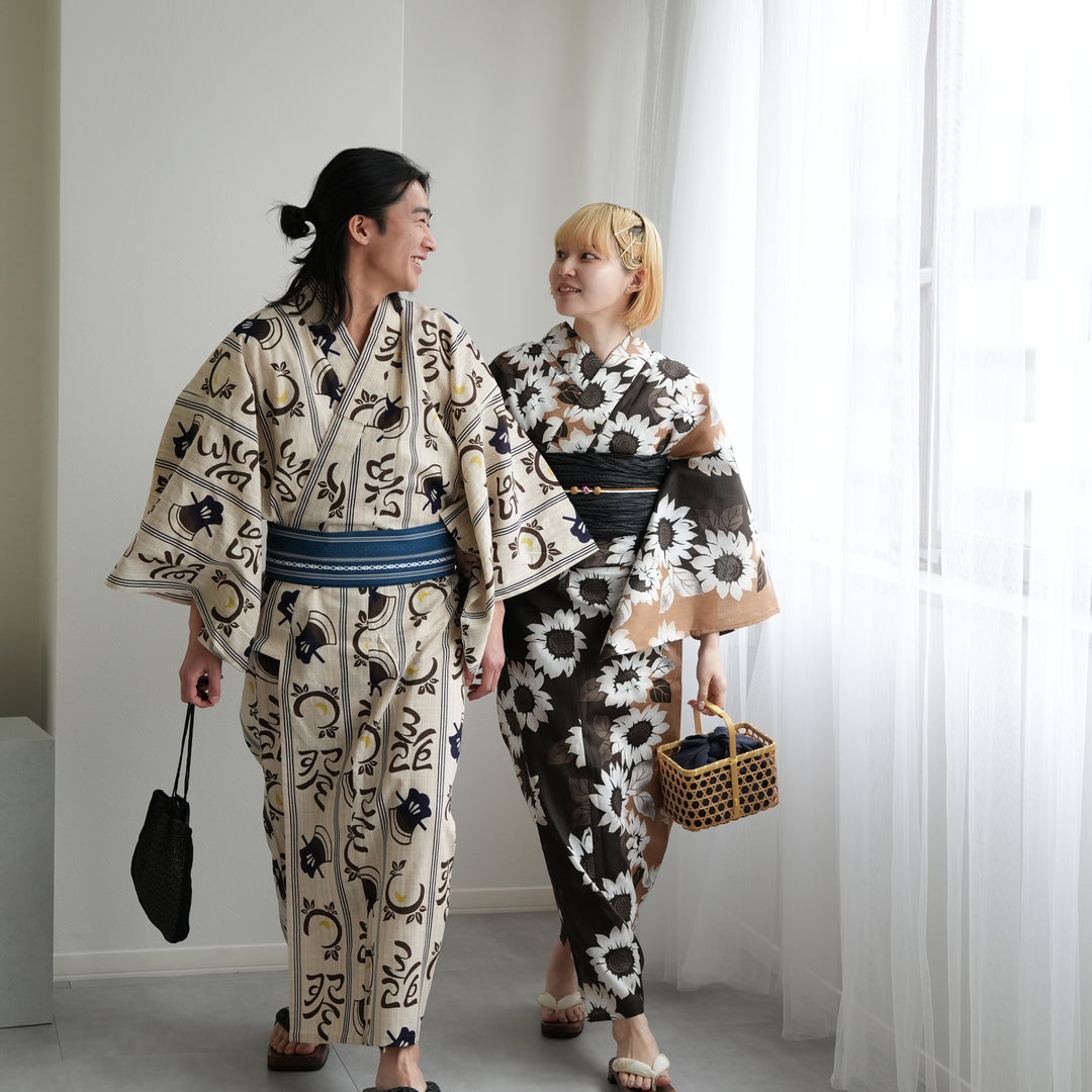 utatane×注染工房 日本製小幅生地使用 メンズ浴衣3点セット