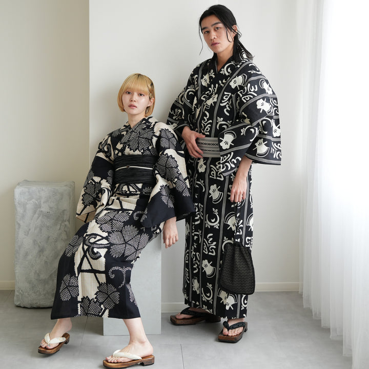 utatane×注染工房 日本製小幅生地使用 メンズ浴衣3点セット ( ゆかた