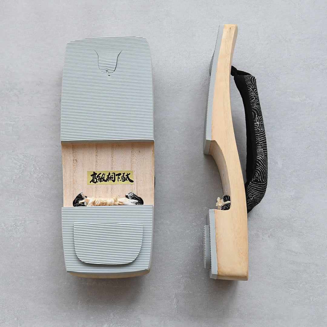 高級桐下駄 ニコアンティーク LLサイズ 右近 白木 メンズ】単品