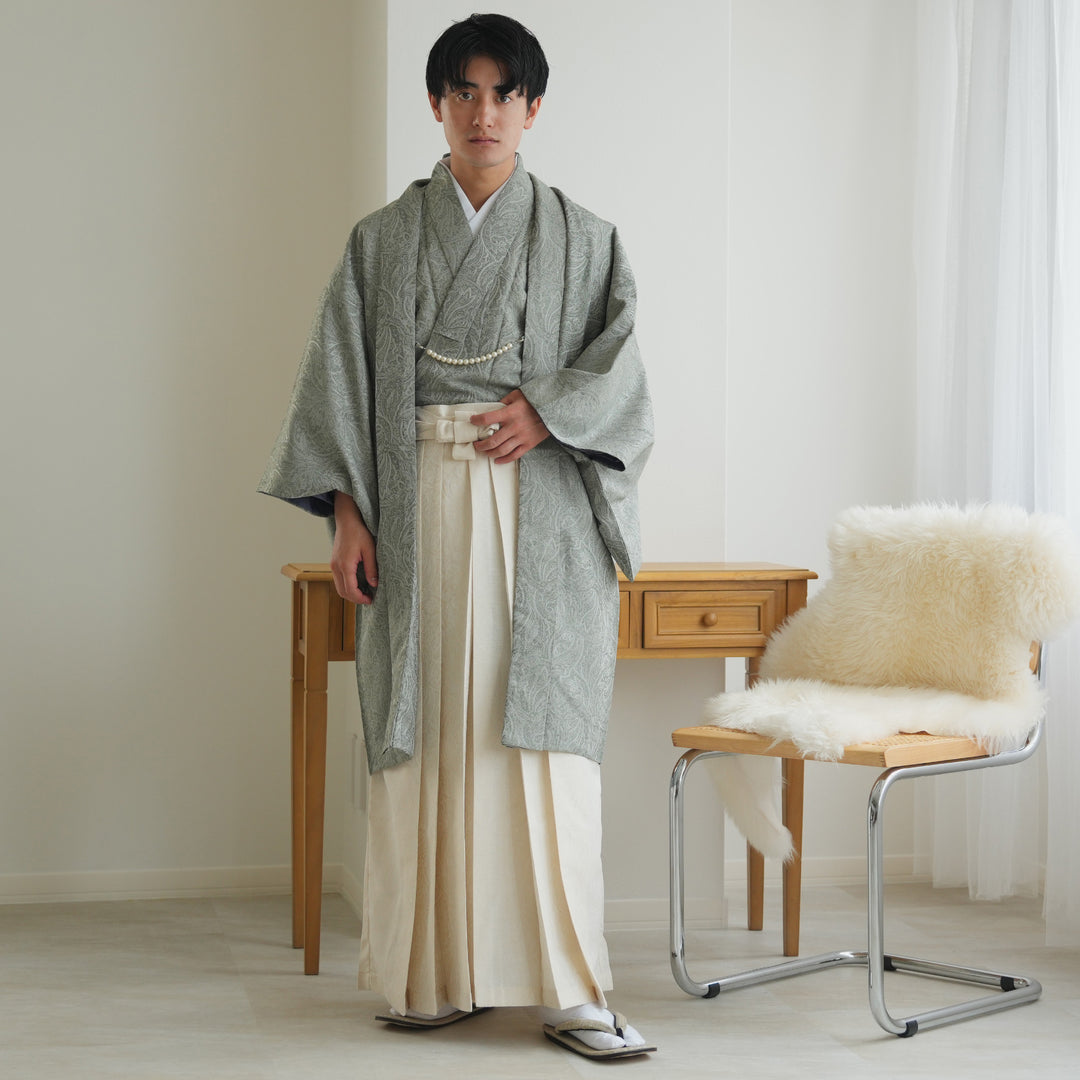 Moe　羽織袴セット メンズ utatane 羽織袴5点セット（着物 / 羽織 / 袴 / 角帯