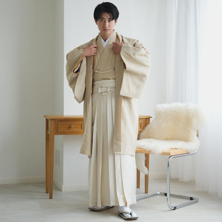happy♡♡羽織袴 メンズ utatane 羽織袴5点セット（着物 / 羽織 / 袴 / 角帯 / 羽織紐