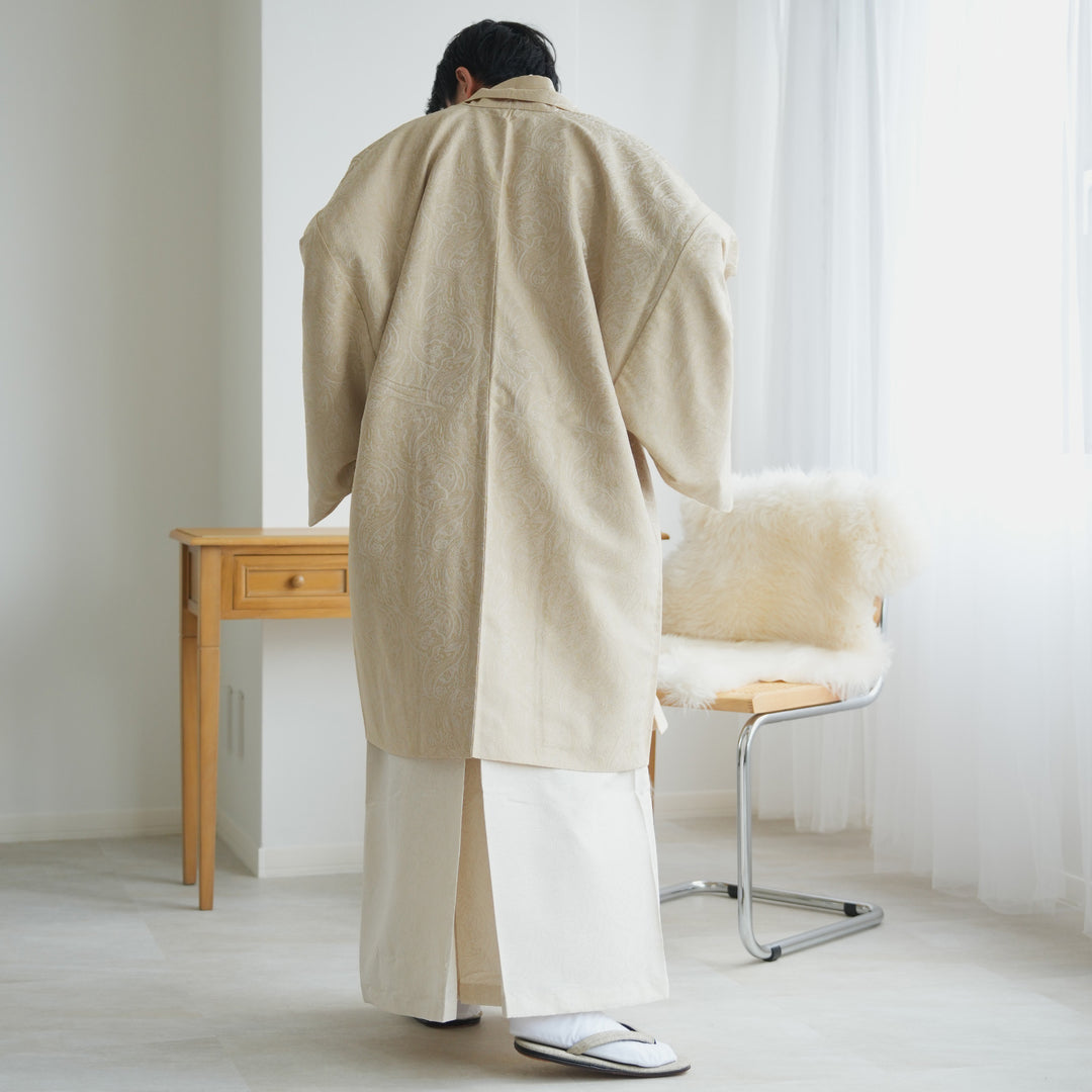 jamo♡羽織袴 紋付袴 男 レンタル 結婚式 式典 黒紋付×縞袴 卒業式 羽織袴