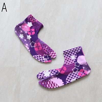 【ソックス足袋 単品】ストレッチ 日本製 フリーサイズ 靴下タイプ 口ゴム 和柄  こはぜ無し カジュアル（7787632401） 【取り寄せ品】