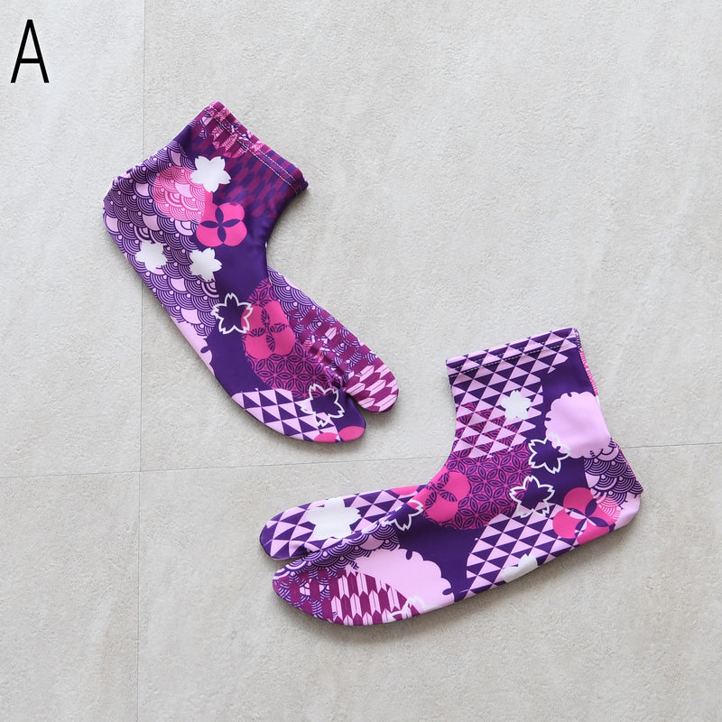 【ソックス足袋 単品】ストレッチ 日本製 フリーサイズ 靴下タイプ 口ゴム 和柄  こはぜ無し カジュアル（7787632401） 【取り寄せ品】