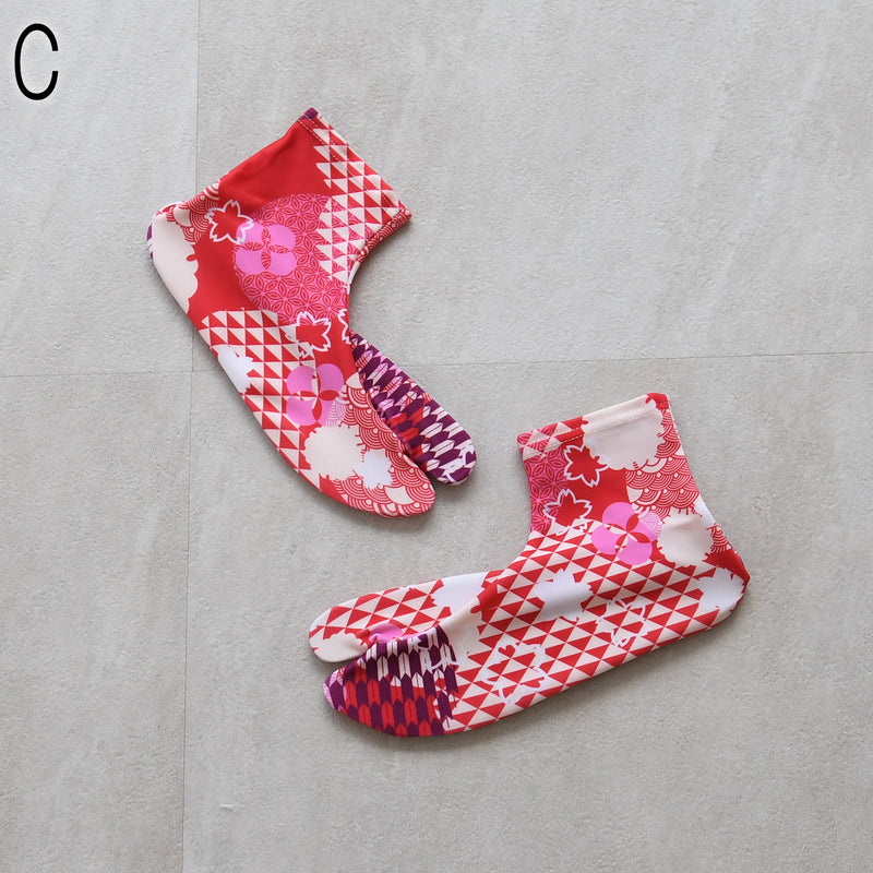 【ソックス足袋 単品】ストレッチ 日本製 フリーサイズ 靴下タイプ 口ゴム 和柄  こはぜ無し カジュアル（7787632401） 【取り寄せ品】