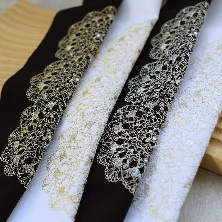 半衿 レース刺繍＆ストーン 】 日本製 着付け小物 振袖や着物、袴や