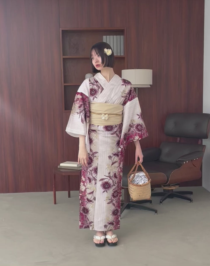 utatane 高級変わり織 浴衣3点セット ( ゆかた・帯・下駄 utatane 高級変わり織 浴衣3点セット ( ゆかた・帯・下駄