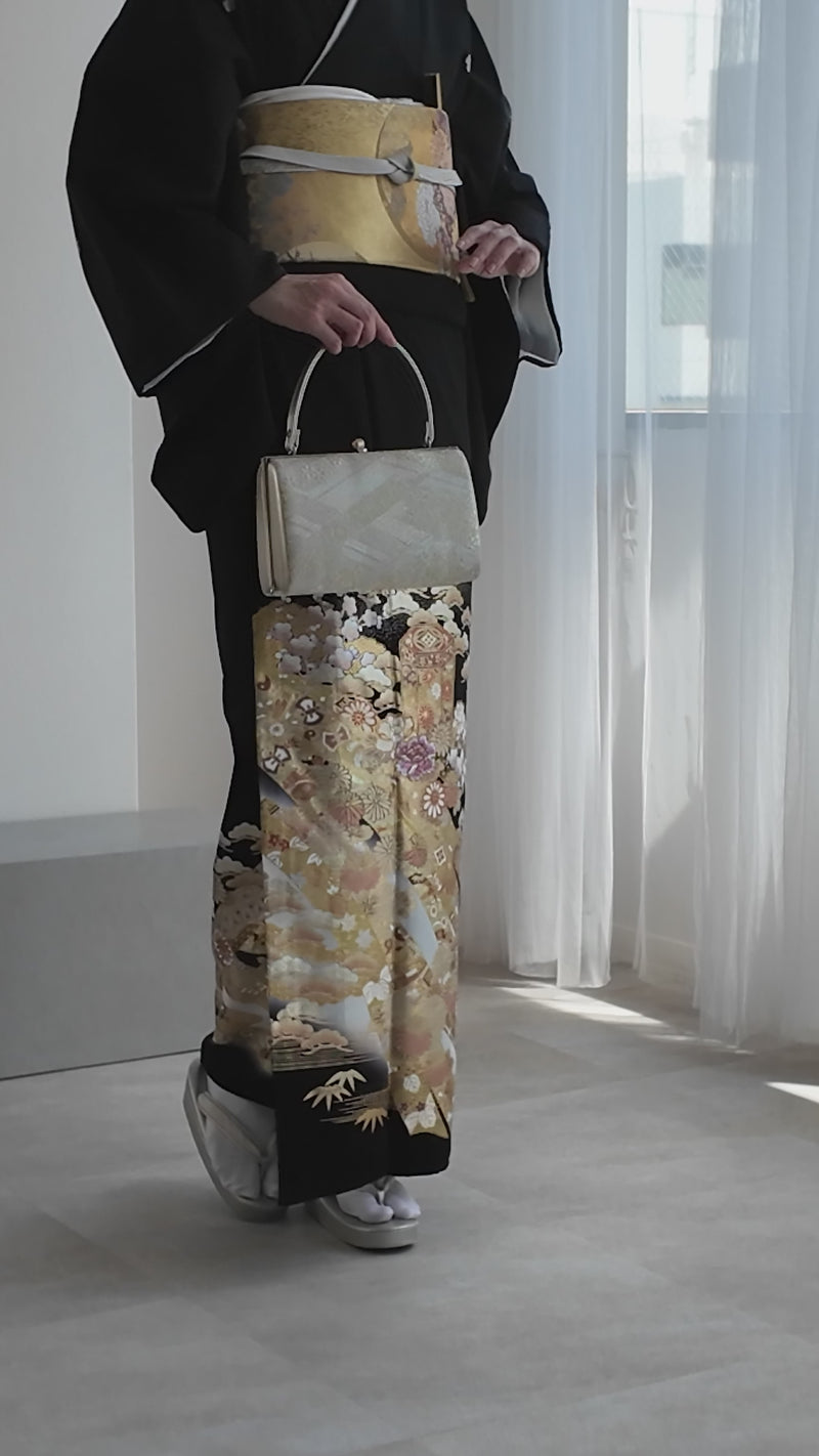 【レンタル】黒留袖 着物20点セット 桂由美 古典熨斗模様 フォーマル 高級 正絹 結婚式着物  KOTOHOGI ことほぎ 金彩友禅 第一礼装 フォトウェディング （1045605000）