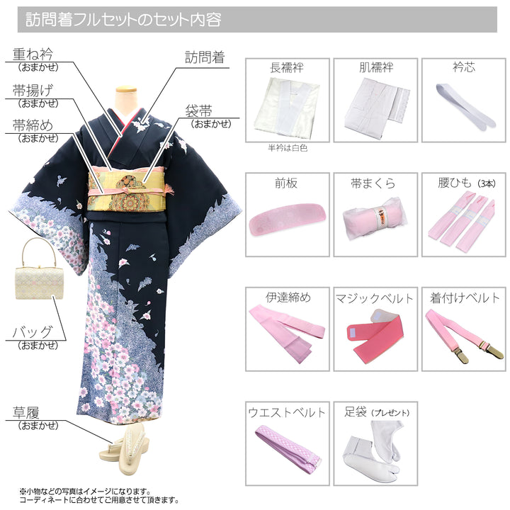 レンタル】訪問着セット JAPAN STYLE 国産生地 結婚式 卒業式 入学式