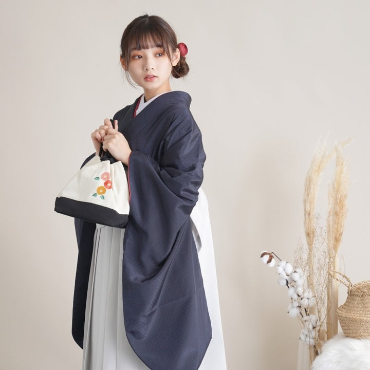 袴セット　国産生地 卒業式袴レンタルセット 黒地 レース刺繍 – きものセンター